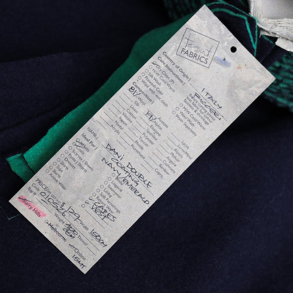 Dani Double Coating Navy/Emerald