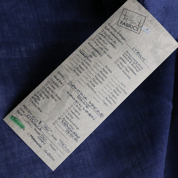 Santina Marine Blue Hanky Linen