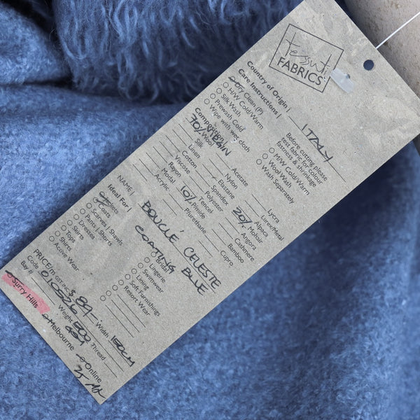 Bouclé Celeste Blue Coating