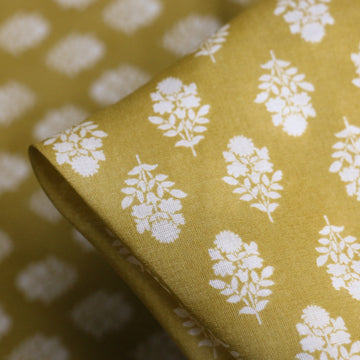 Asha Blossom Chartreuse Cotton Voile