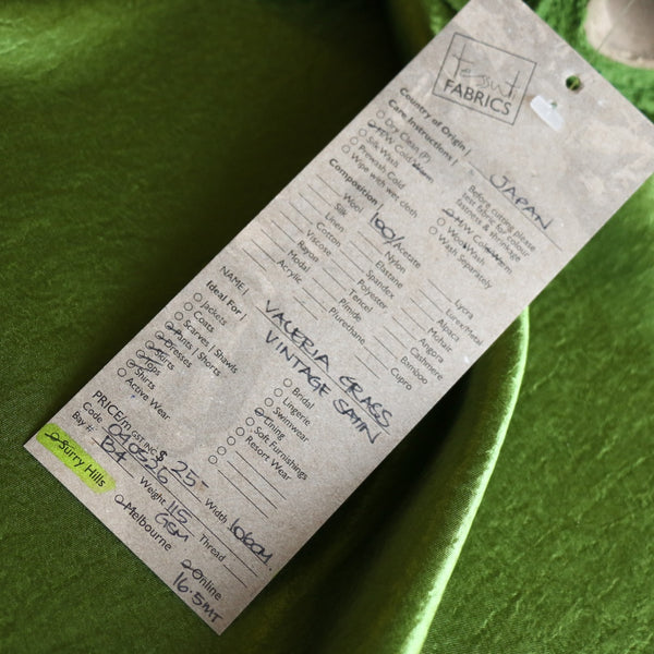 Valeria Grass Vintage Satin