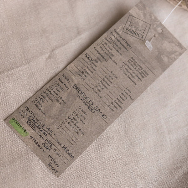 Bedford Sand Washed Linen