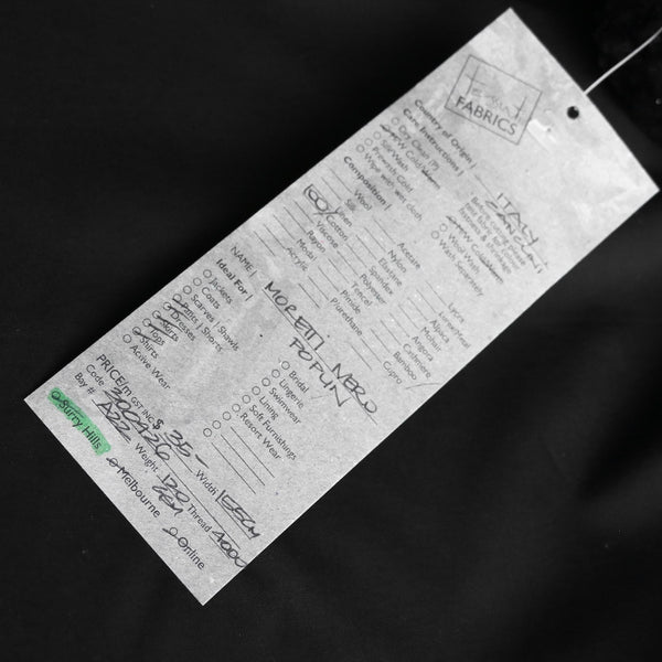 Moretti Nero Poplin Shirting