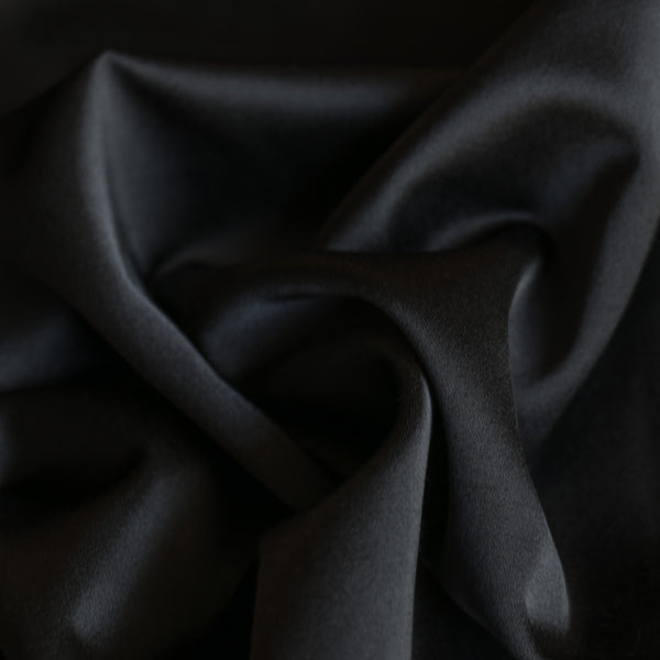 Remnant of Catwalk Black Satin Backed