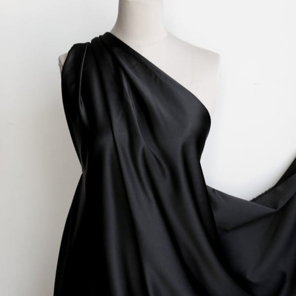 Remnant of Catwalk Black Satin Backed