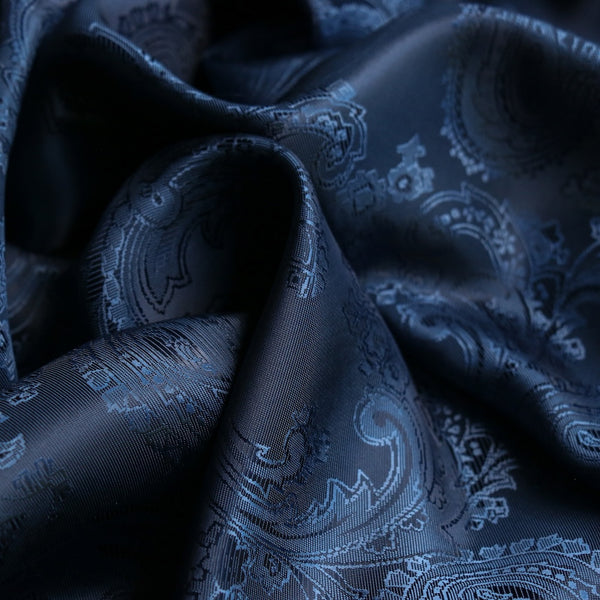 Lin Paisley Navy/Black - Fancy Lining