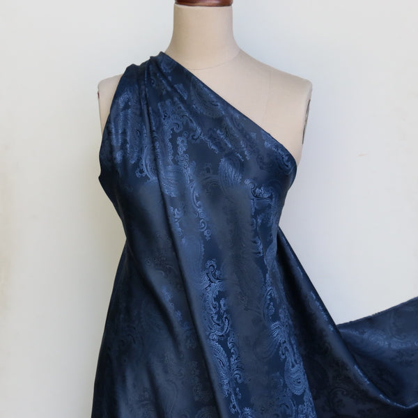 Lin Paisley Navy/Black - Fancy Lining