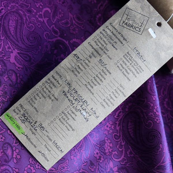 Lin Paisley Mini Violet/Navy - Fancy Lining
