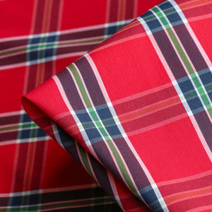 Stella Check Red/Navy Stretch Cotton Shirting