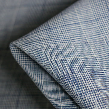 Torino Navy Check Linen