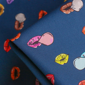 Pop Bubble Navy Cotton Shirting