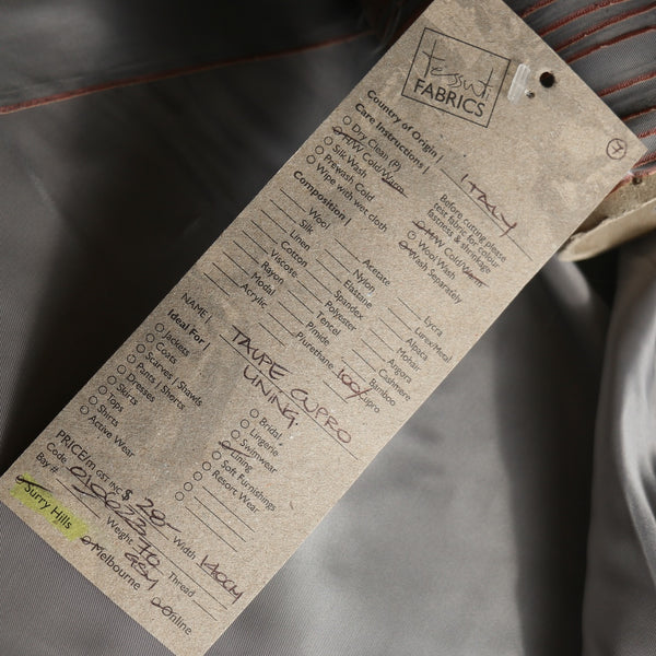 Taupe Cupro Lining