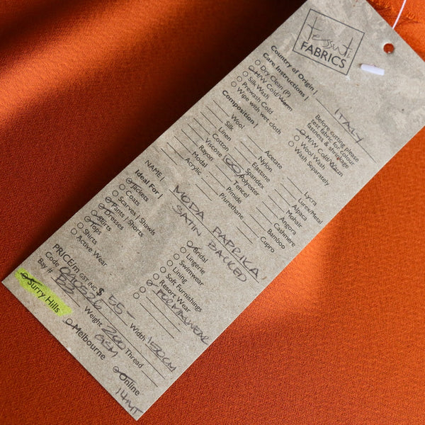 Moda Paprika Satin Backed Crepe