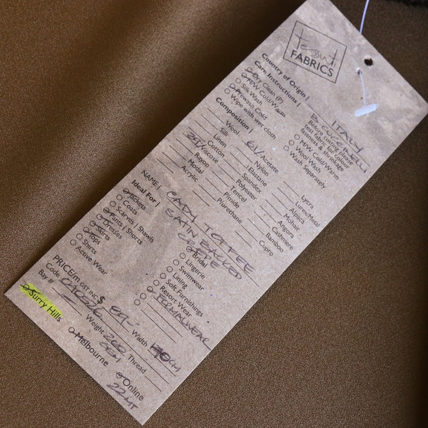 Remnant of Cady Toffee Satin Backed Crepe
