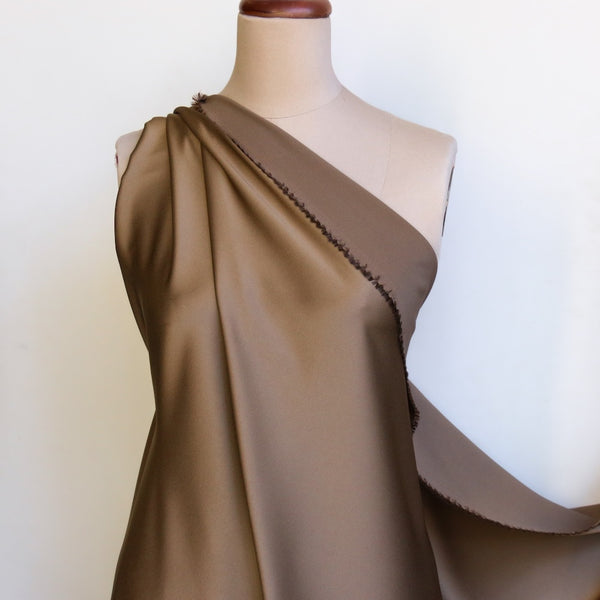 Remnant of Cady Toffee Satin Backed Crepe