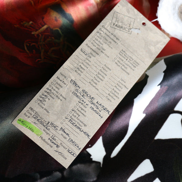 Ebon Grove Natural Silk Satin - Panel Print