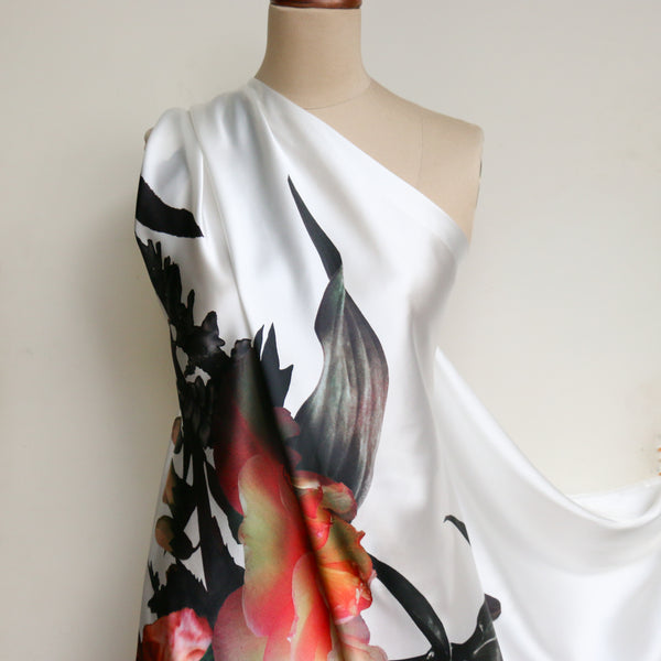 Ebon Grove Natural Silk Satin - Panel Print