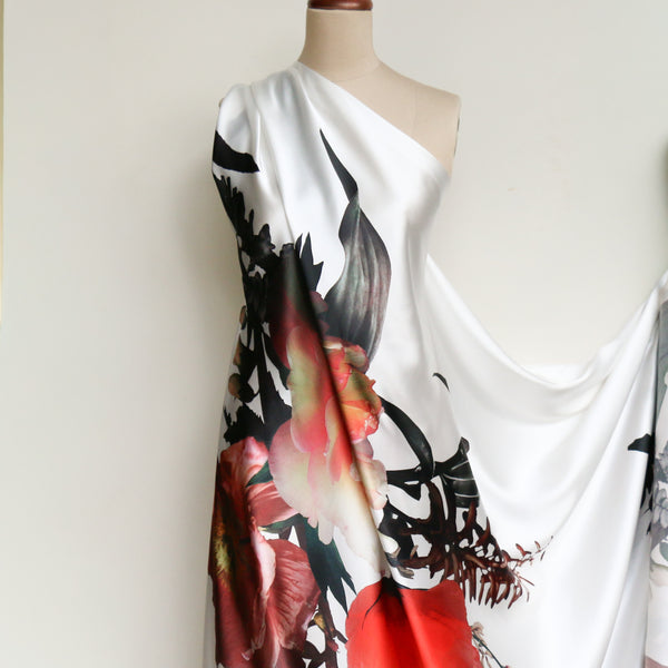 Ebon Grove Natural Silk Satin - Panel Print