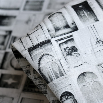 Roma Black Printed Linen