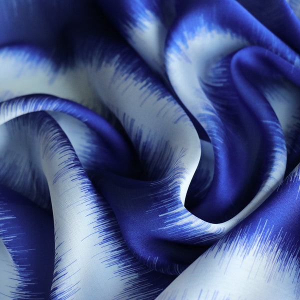 Static Blu Stripes Chiffon
