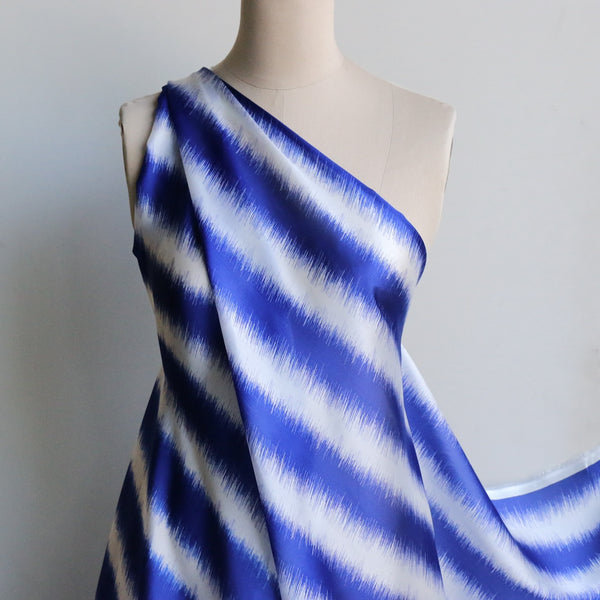 Static Blu Stripes Chiffon