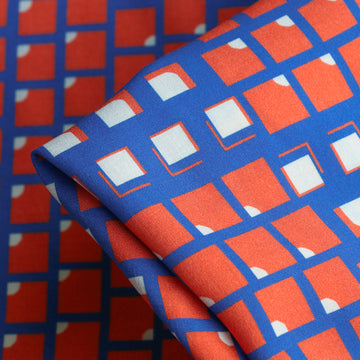 Shattered Coral on Bluette Viscose