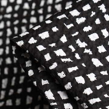 Caged Black Seersucker