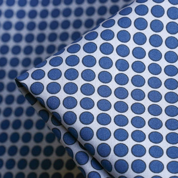 Blue On Grey Dots Cotton Poplin
