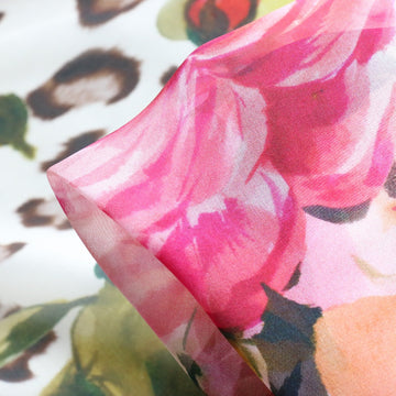 Feline Flowers Silk Chiffon