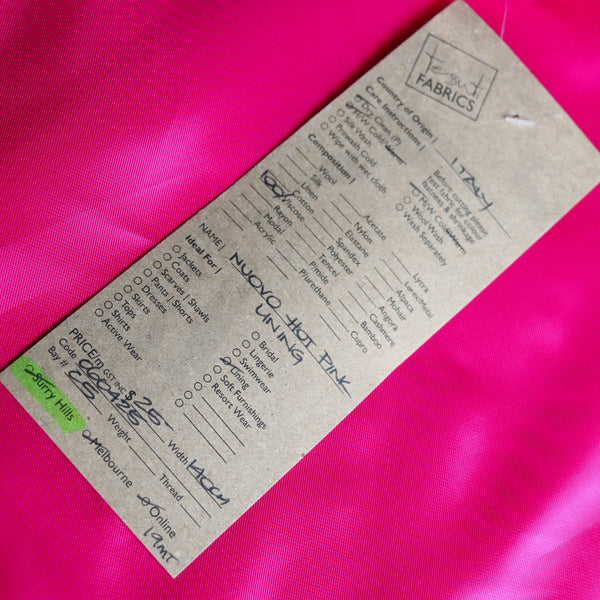Nuovo Hot Pink Lining