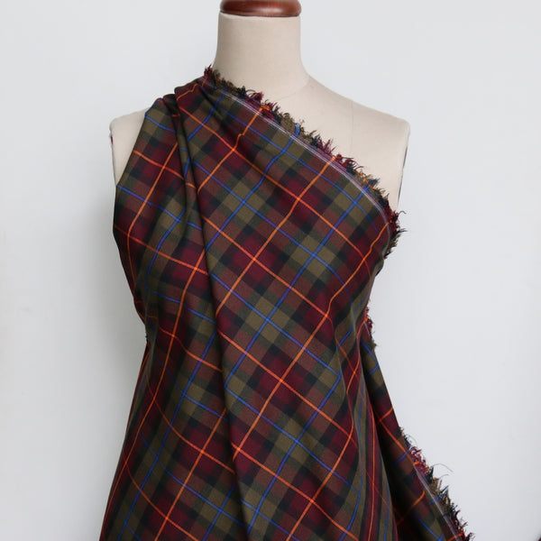 Olivia Check Viscose/Poly Stretch Woven