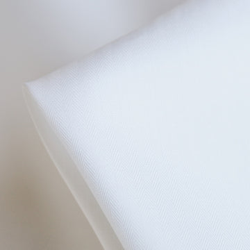 Herringbone White Cotton Shirting