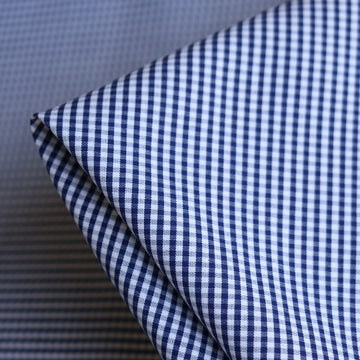 Positano Navy Gingham Shirting