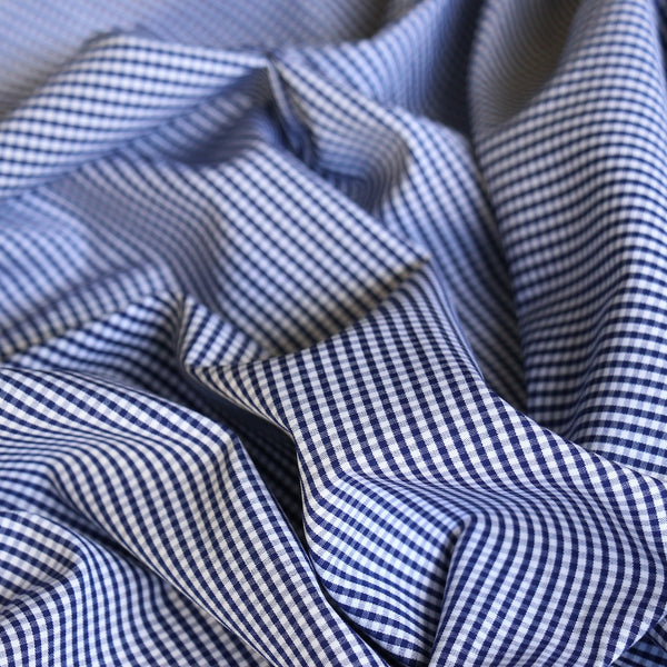 Positano Navy Gingham Shirting