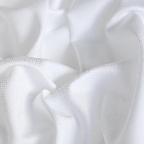 Diamond Jacquard White Cotton Shirting