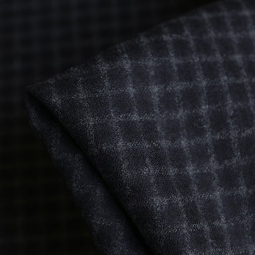 Burolo Navy Check Flannel Wool