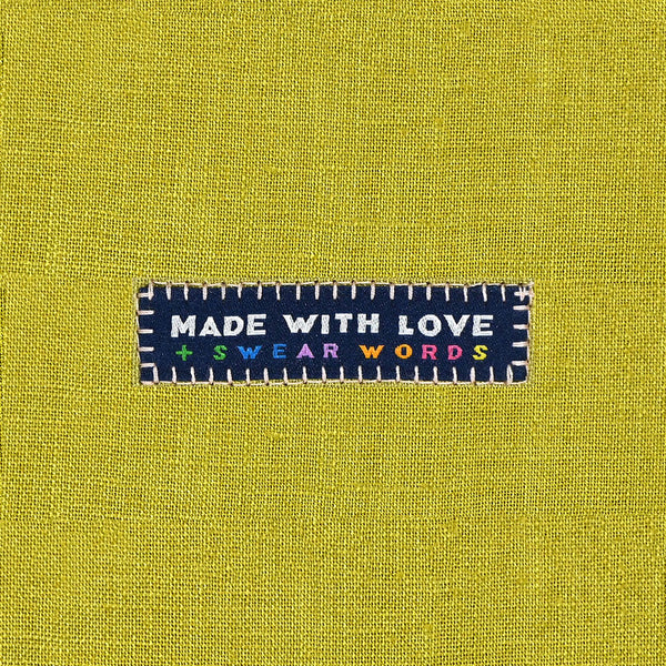 KATM Woven Labels - "Made With Love + Swear Words" - Woven Sewing Labels 6 Pack