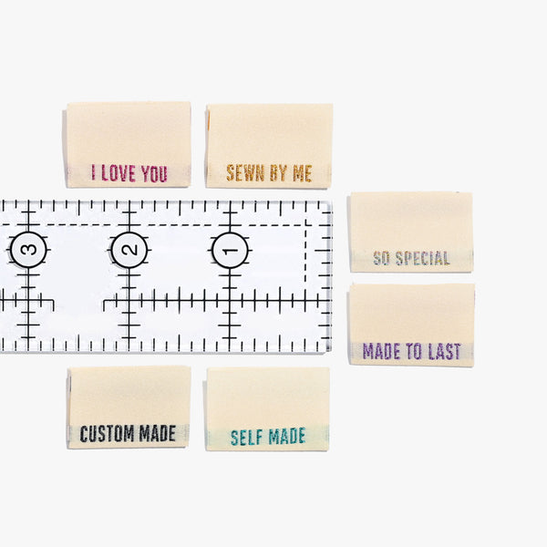 Metallic Side Seams Mixed Quotes - Cream - KATM Labels