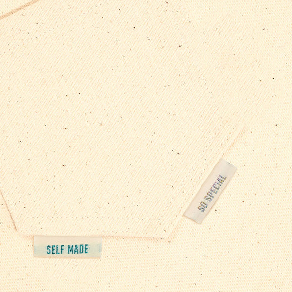 Metallic Side Seams Mixed Quotes - Cream - KATM Labels