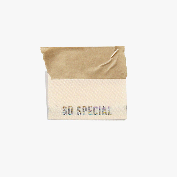 Metallic Side Seams Mixed Quotes - Cream - KATM Labels