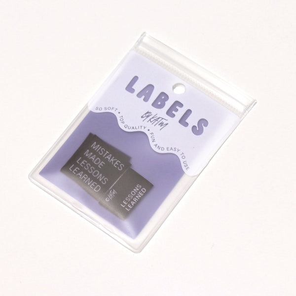 KATM Woven Labels - Mistakes Made Lessons Learned - Woven Sewing Labels 6 Pack