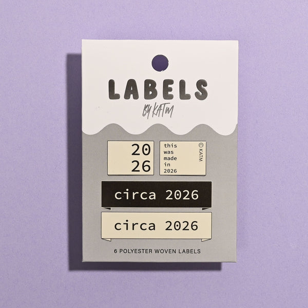 KATM Woven Labels - "Circa 2026" - Woven Sewing Labels 6 Pack
