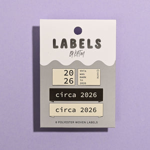 KATM Woven Labels - "Circa 2026" - Woven Sewing Labels 6 Pack