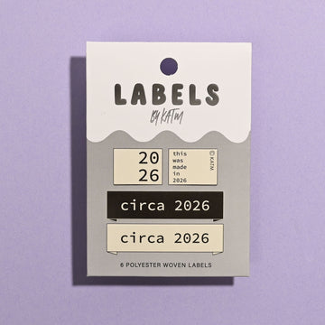 KATM Woven Labels - "Circa 2026" - Woven Sewing Labels 6 Pack