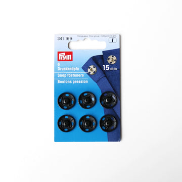 Prym - Black Snap Fasteners - 15mm