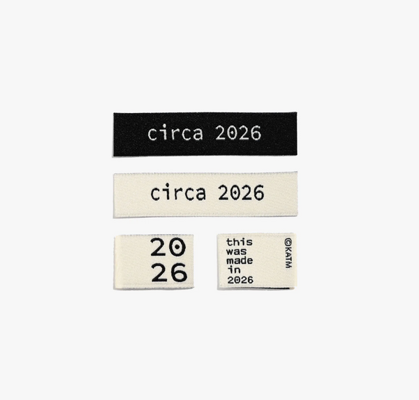 KATM Woven Labels - "Circa 2026" - Woven Sewing Labels 6 Pack