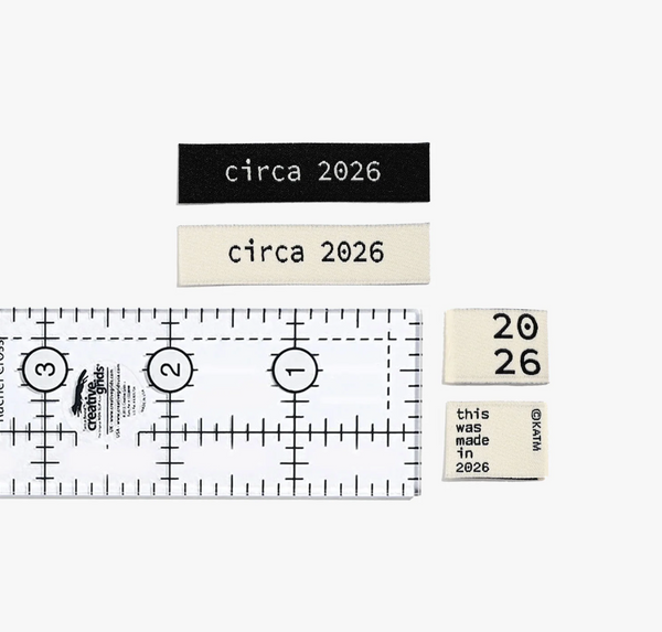 KATM Woven Labels - "Circa 2026" - Woven Sewing Labels 6 Pack