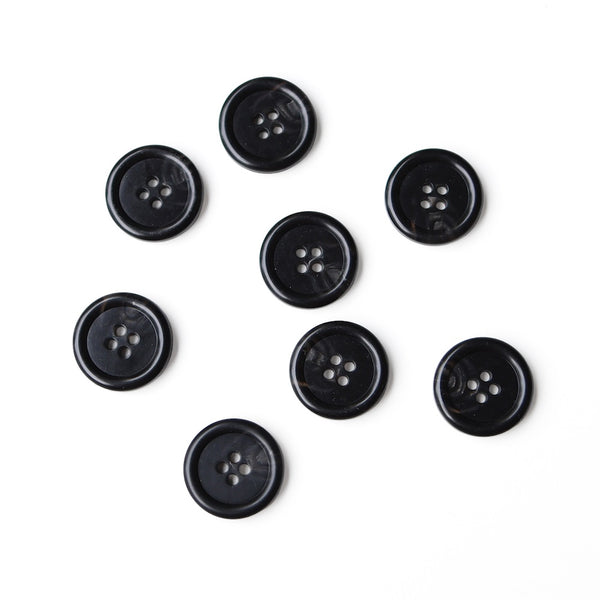 Black Trench Button - 23mm
