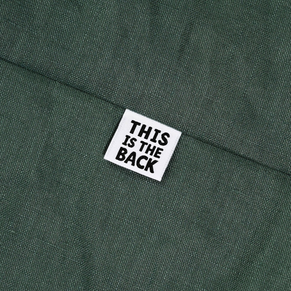 KATM Woven Labels - "THIS IS THE BACK" - woven sewing labels 6 Pack
