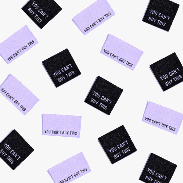 KATM "YOU CAN'T BUY THIS" Labels - Mixed 6 Side Seam and Centrefold Woven Labels